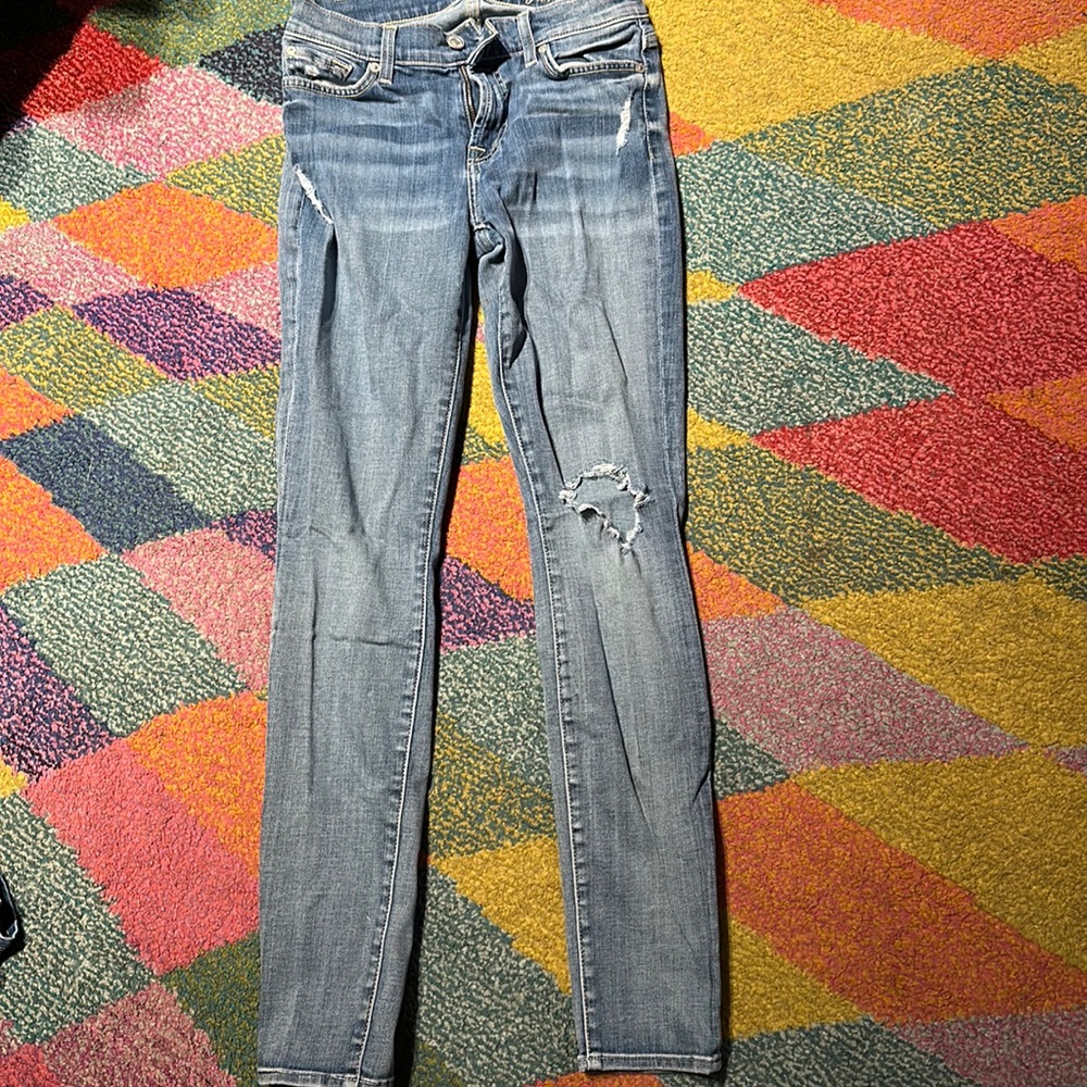 7 qwenevere ripped skinny jeans size 26